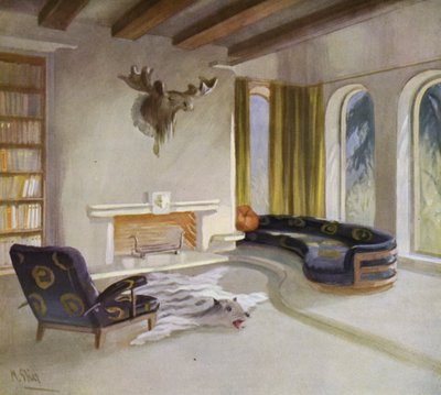 1930er Innenräume: Rauchzimmer in einem Landhaus von M. Stier