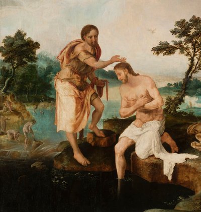 Taufe Christi (Mt 3, 13-17; Mk 1, 9-11; Lk 3, 21-22) von Maarten van Heemskerck