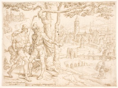 Judah sendet Tamar das Zicklein durch Hira, den Adullamiter von Maarten van Heemskerck