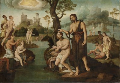 Die Taufe Christi von Maarten van Heemskerk