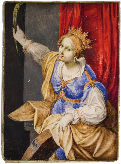 Artemisia Gentileschi als Heilige Katharina von Alexandria, Mitte des 17. Jahrhunderts von Maddalena Corvina