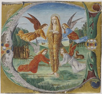 Heilige Maria Magdalena von Engeln umgeben von Maestro del Salomone Wildenstein