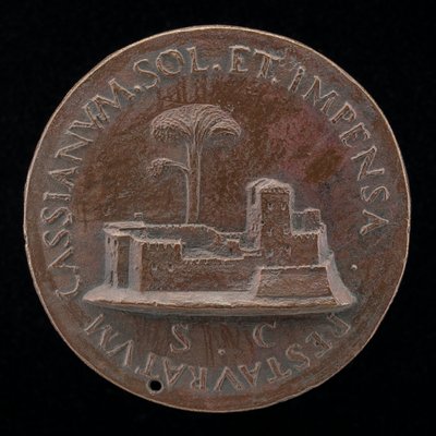 Festung mit hohem Baum [Rückseite], 1520-1530 von Maffeo Olivieri