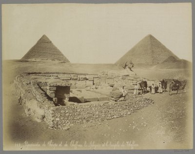 Pyramiden von Cheops und Chefren, die Sphinx und der Tempel von Chefren von Maison Bonfils