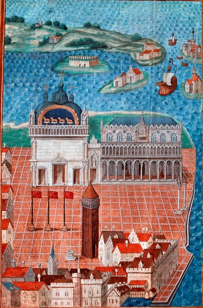 Ansicht des Markusplatzes mit dem Dogenpalast in Venedig von Maitre de Philippe de Gueldre
