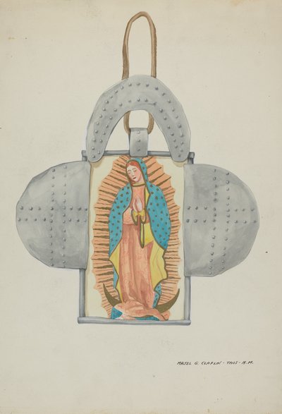 Handgezeichnete Guadalupe in Zinnform von Majel G. Claflin