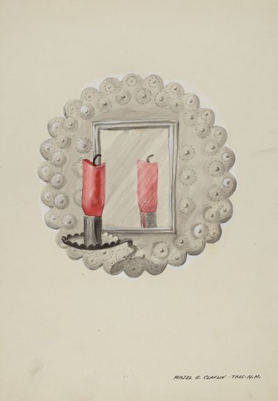 Zinnspiegel-Kerzenleuchter, ca. 1937 von Majel G. Claflin