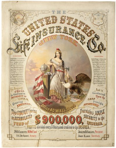 Lebensversicherungsgesellschaft der Vereinigten Staaten von New York (Lithographie) von Major and Knapp Sarony
