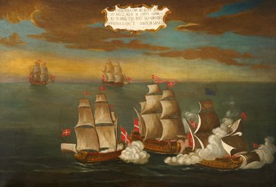 Eroberung eines türkischen Schiffes durch ein Geschwader des Ordens vor Karthago von Maltese School