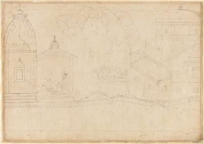 Indrajit macht Opfergaben: Folio aus der Serie Belagerung von Lanka, ca. 1725 von Manaku
