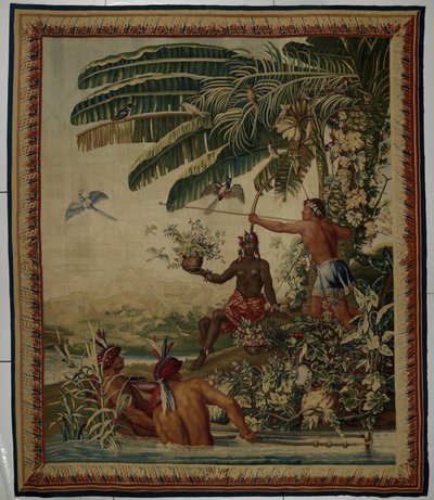 Die Fischer, Wandteppich aus der Serie Die Alten Indes von Manufacture Royale des Gobelins