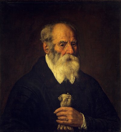 Alter Mann mit Handschuh von Marcantonio Bassetti