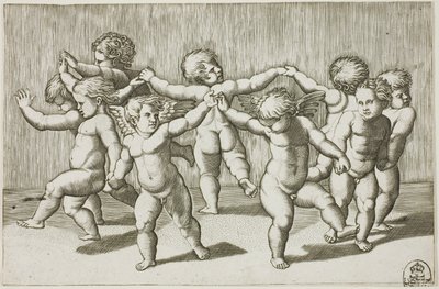 Tanz der Cupidos von Marcantonio Raimondi
