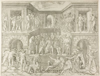 Martyrium des Heiligen Laurentius von Marcantonio Raimondi