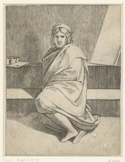 Porträt des Malers Raphael von Marcantonio Raimondi