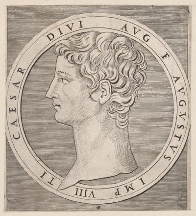 Speculum Romanae Magnificentiae: Tiberius, aus Die Zwölf Cäsaren von Marcantonio Raimondi