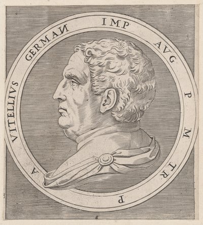 Speculum Romanae Magnificentiae: Vitellius, aus Die Zwölf Cäsaren, ca. 1500-1534 von Marcantonio Raimondi