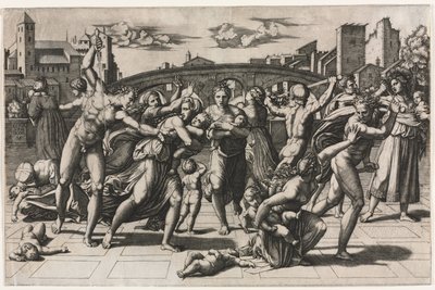 Das Massaker der Unschuldigen (Ohne den Tannenbaum) von Marcantonio Raimondi