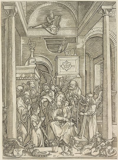 Verherrlichung Mariens von Marcantonio Raimondi
