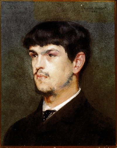 Porträt des französischen Komponisten Claude Debussy (Schwarzer Stein und Pastell) von Marcel Andre Baschet