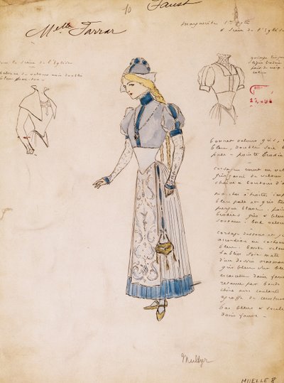 Margherita, Kostümskizze für Faust von Charles Gounod, erstellt von Multzer von Marcel Multzer