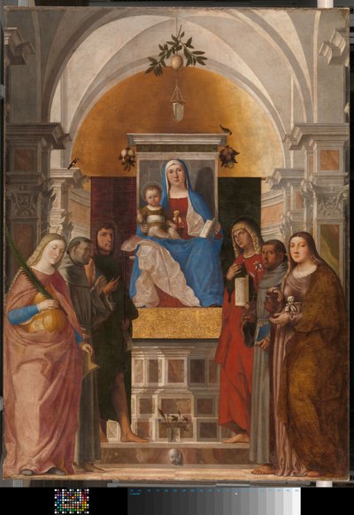 Madonna mit Kind und den Heiligen Katharina von Marcello Fogolino