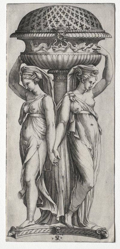 Die Cassollette: Frauen, die eine Urne tragen, ca. 1520-27 von Marco Dente