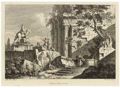 Ansicht aus einer Sammlung von sechs, graviert von Francois Vivares von Marco Ricci