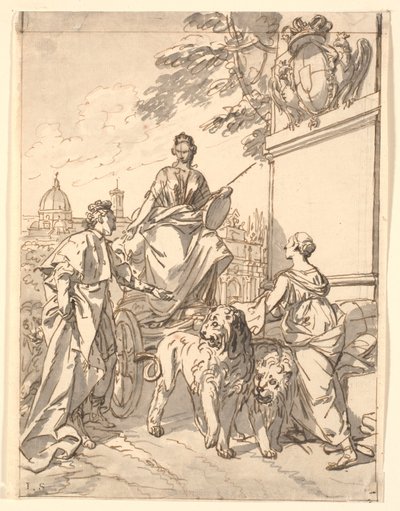 Allegorisches Blatt anlässlich des Einzugs von Herzog Franz III. in Florenz 1739 von Marcus Tuscher