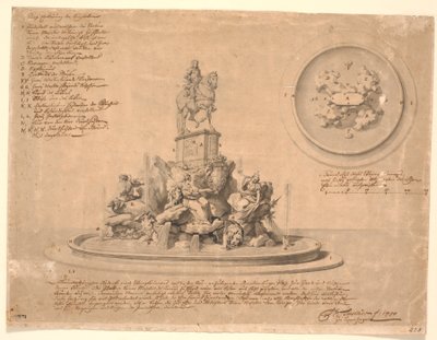 Entwurf für ein Denkmal für Frederik V. am Amalienborg von Marcus Tuscher