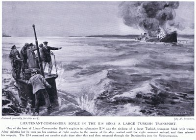 Leutnant Kommandant Boyle in der E14 versenkt einen großen türkischen Transport 1915 von Margaret Dovaston
