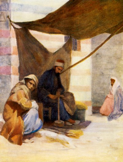 Ein Schuster, Damaskus (Farblithografie) von Margaret Thomas