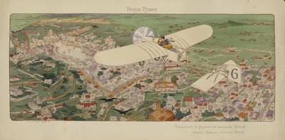 Beaumonts Bleriot-Eindecker kommt in Rom an und gewinnt das Paris-Rom-Luftrennen von Marguerite (fl.1909 14) Montaut