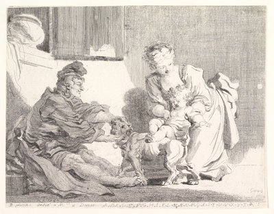 Das Kind und der Bulldogge, 1778 von Marguerite Gerard