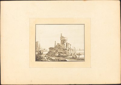 Landschaft mit einem runden Turm von Maria Catharina Prestel after Thomas Wyck