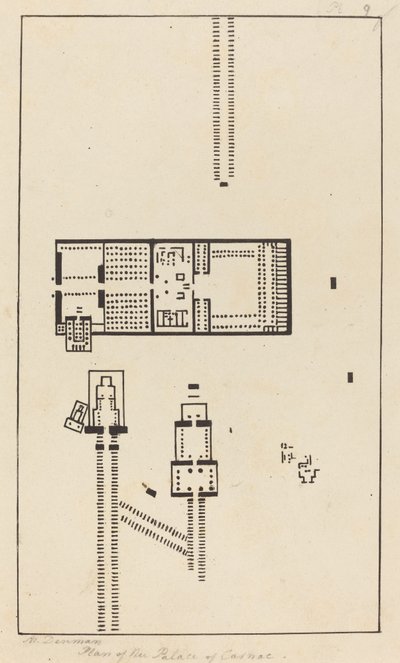 Plan des Palastes von Carnac von Maria Denman after John Flaxman