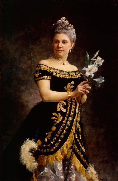 Porträt der Opernsängerin Ida Basilier-Magelssen 1846-1928 als Philine in der Oper, 1887 von Maria Wiik