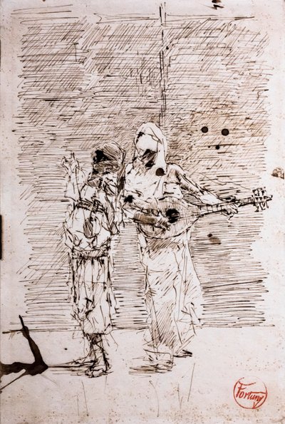 Zwei arabische Musiker, um 1871 von Mariano Fortuny