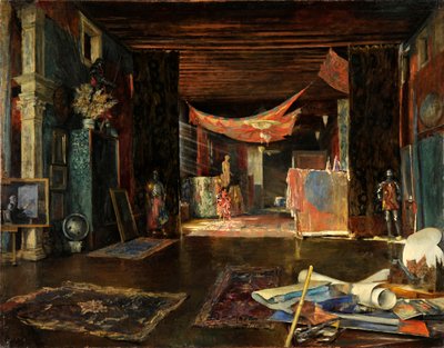 Das Atelier des Malers im Palazzo Pesaro Orfei von Mariano Fortuny y Madrazo