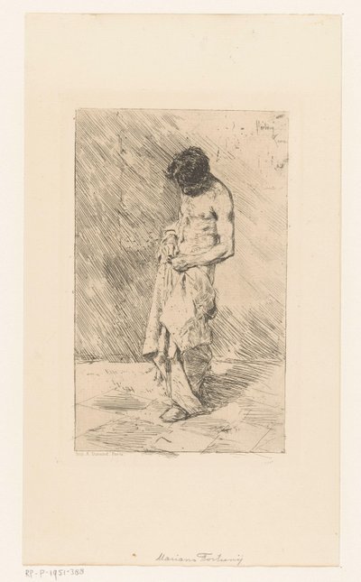 Stehendes männliches Modell von Mariano José María Bernardo Fortuny y Carbó