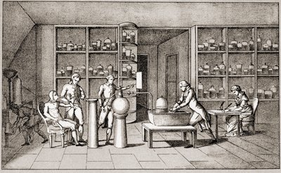 Antoine Laurent de Lavoisier (1743-1794), französischer Chemiker, der ein Experiment zur Atmung des Menschen in Ruhe durchführt. Zeichnung von Frau Lavoisier. Paris 18. Jahrhundert. Leemage-Sammlung von Marie Anne Pierrette Lavoisier