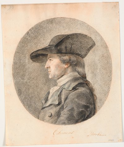 Porträt von J.F. Clemens. Profil nach links von Marie Jeanne Clemens