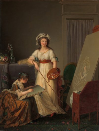 Das Innere eines Ateliers einer Malerin von Marie Victoire Lemoine