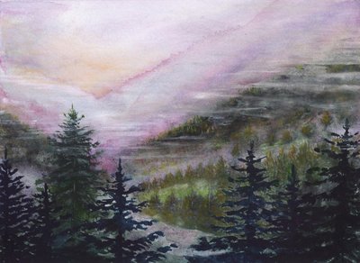 Nebliger Bergmorgen von Marina Kozyr