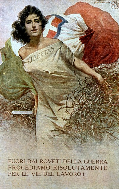 Allegorie Italiens befreit vom Joch des Ersten Weltkriegs von Mario Borgoni