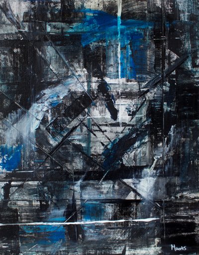 Dynamische Blaue Striche von Marloes Aerts