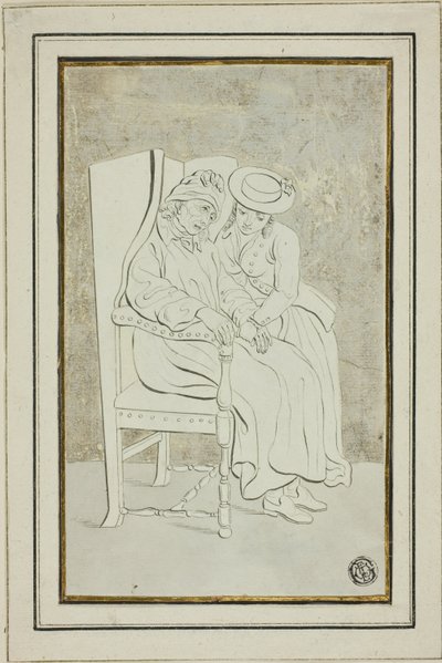 Alter Mann mit junger Frau von Marquand Fidel Dominikus Wocher