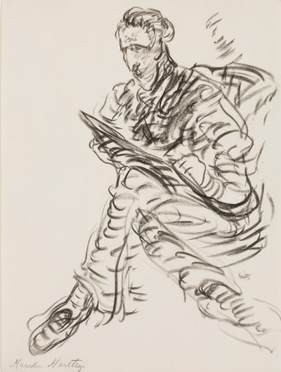 Selbstporträt als Zeichner, ca. 1908 von Marsden Hartley