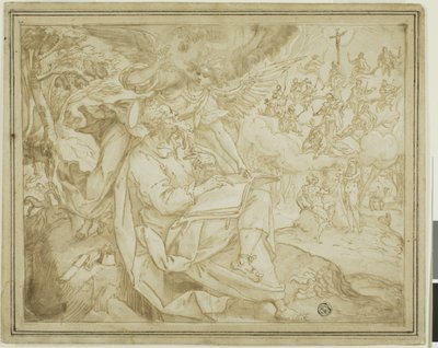 Der heilige Matthäus mit Adam und Eva und dem Baum Jesse von Marten de Vos