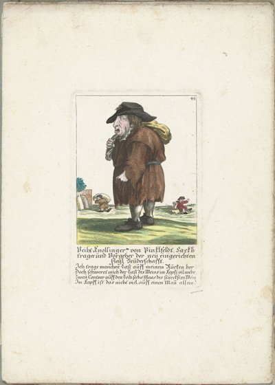 Der Zwerg Veith Knollinger von Pinklfeldt, ca. 1710 von Martin Engelbrecht (attributed to)